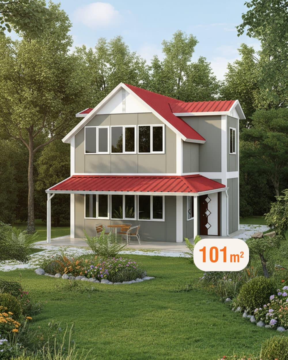 101 m² Two Storey Prefabricated House