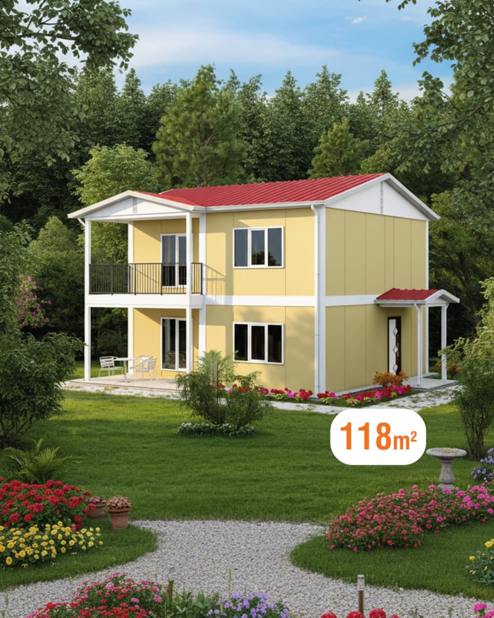 118 m² Two Storey Prefabricated House