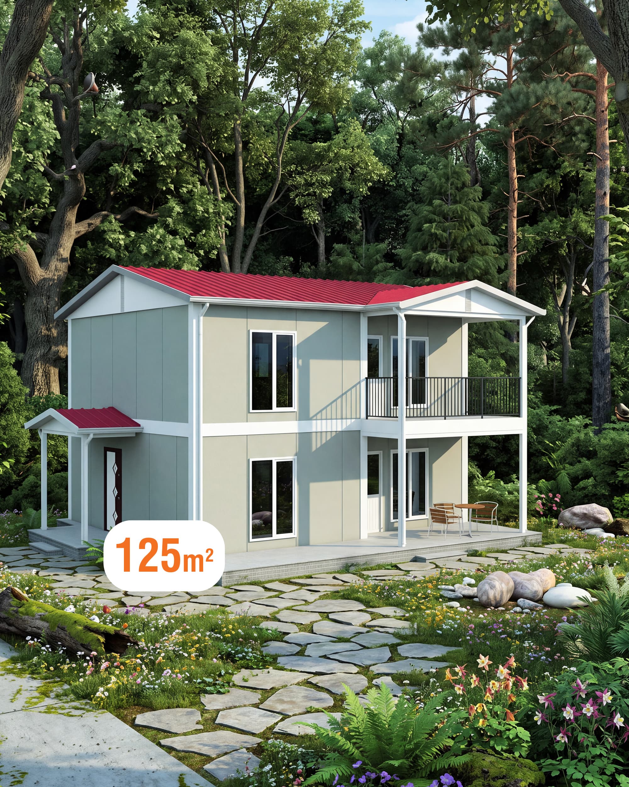 125 m² Two Storey Prefabricated House