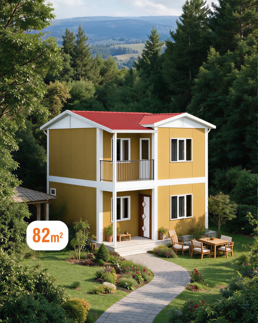 82 m² Two Storey Prefabricated House