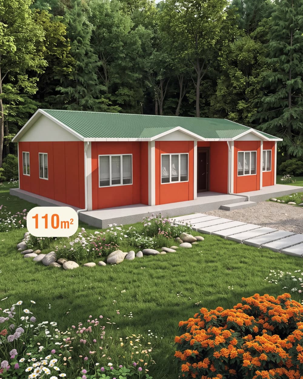 110 m² Single Storey Prefabricated House