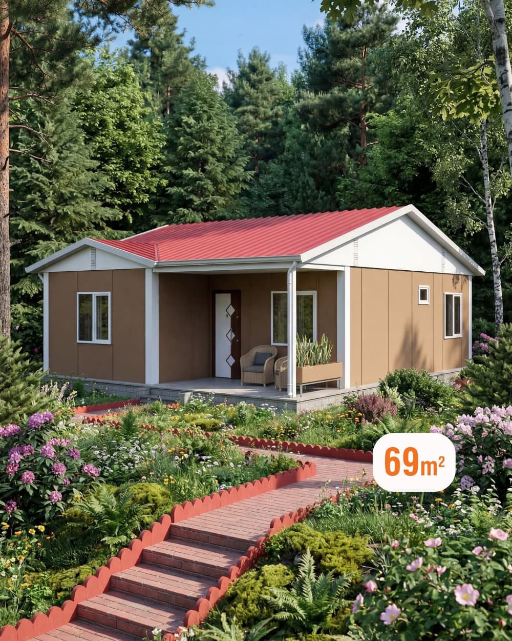 69 m² Single Storey Prefabricated House