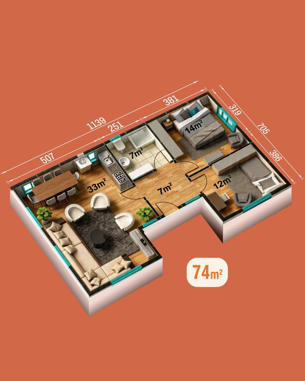 74 m² Tek Katlı Prefabrik Ev — 2