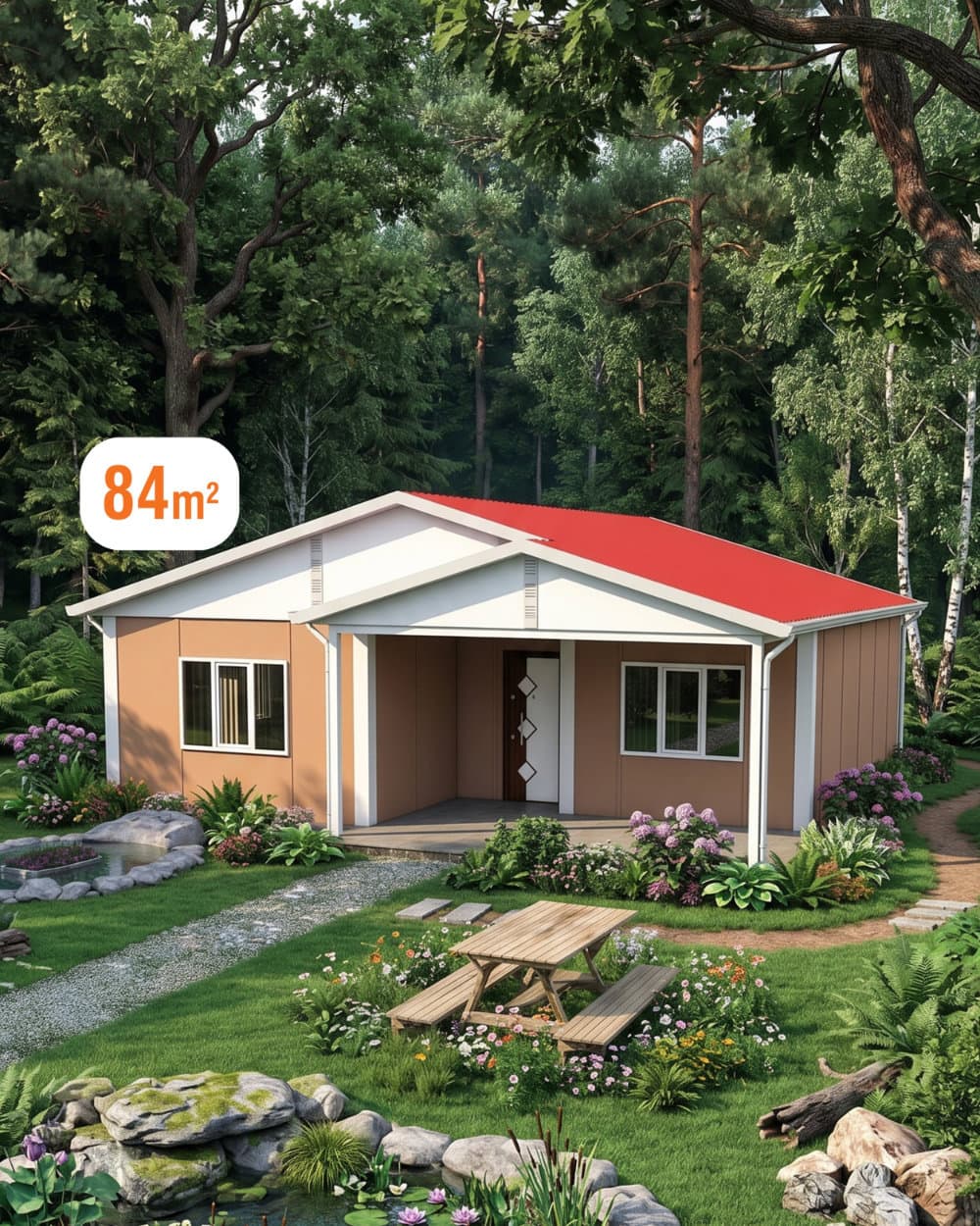 84 m² Single Storey Prefabricated House — Model 2