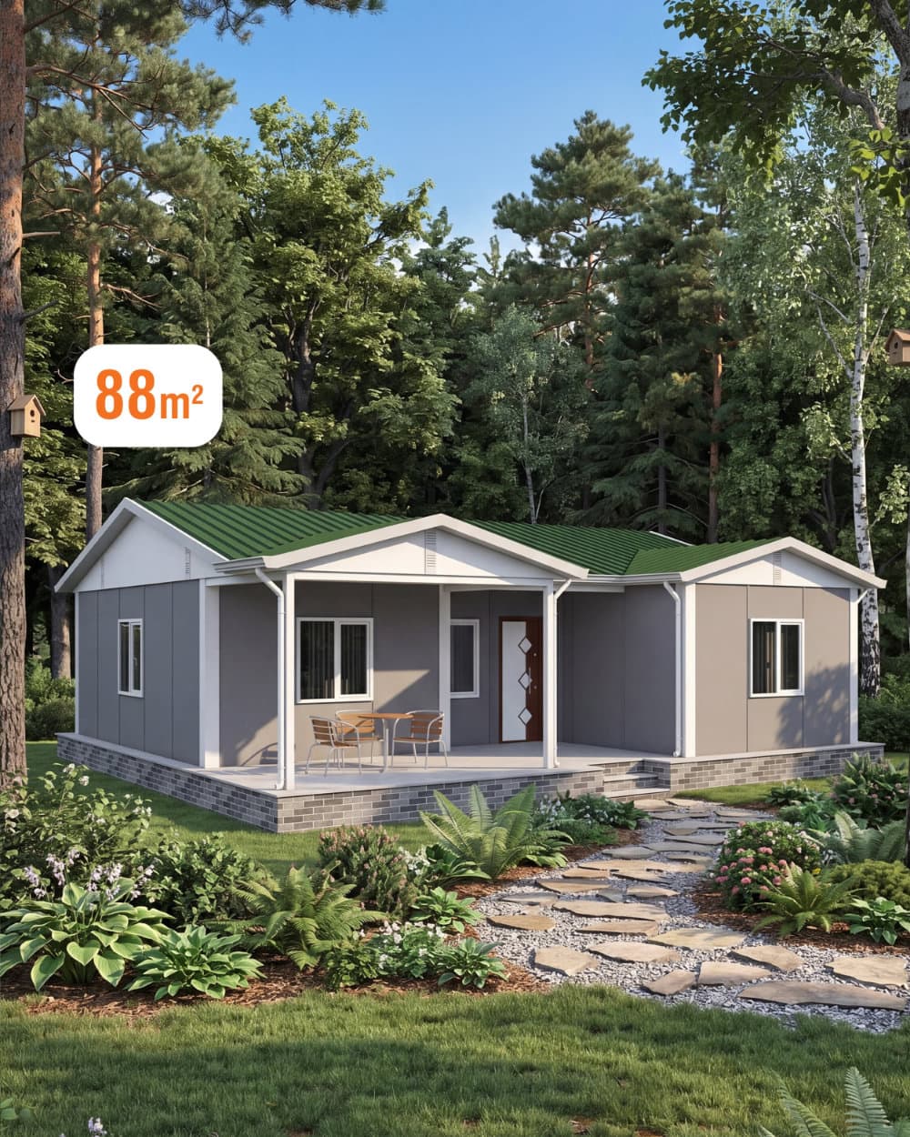 88 m² Single Storey Prefabricated House