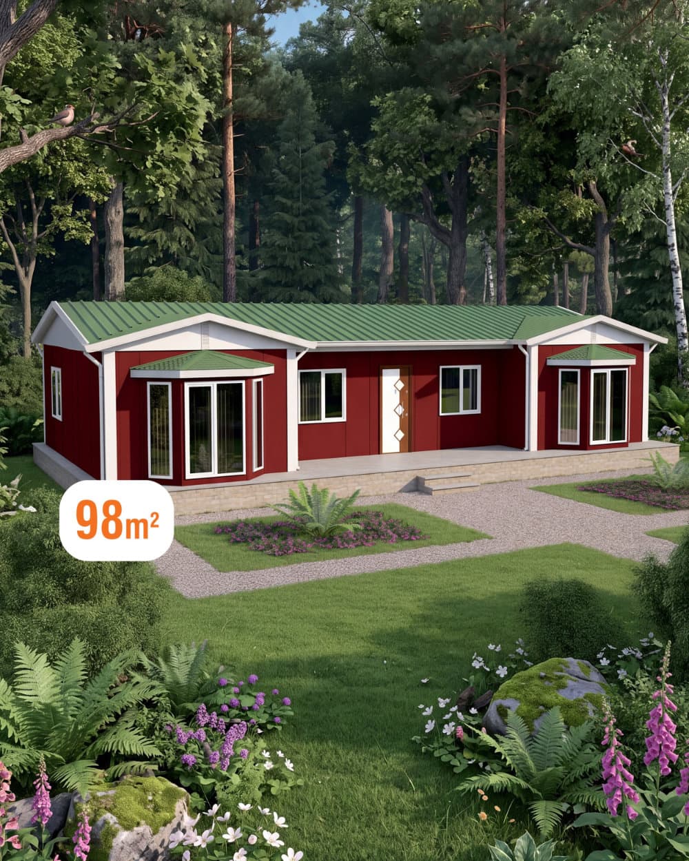 98 m² Single Storey Prefabricated House